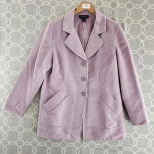 ST. John Sewn By Hand Angora Wool Cashmere Blend Lavender Pea Coat Women's 14